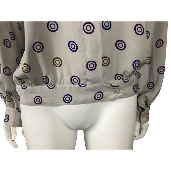 1980s Halston Sailor Bib Collar style Blouse V Neck Top / Women’s Small - Picture 4 of 9